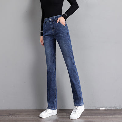 Jeans Bootcut Cintura Alta Suelta con Pierna Recta Versátil - Image 3
