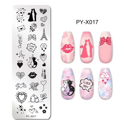 Placa de Acero para Estampado de Uñas con Película Azul - Plantilla de Transferencia - Image 14