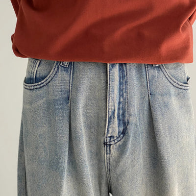 Pantalones Vaqueros Azules Desgastados Estilo Vintage para Hombre - Image 9