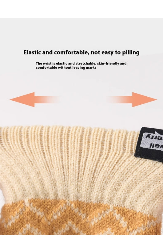 Guantes de Lana Tejidos con Diseño Piña para Mujer - Invierno - Image 11