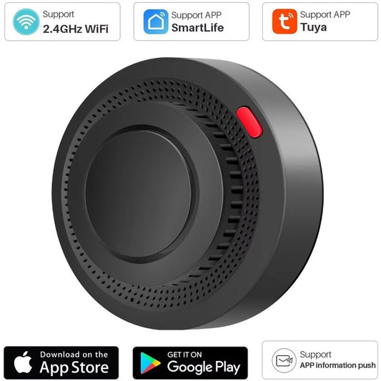 Detector de Humo Inteligente WiFi con Sensor Graffiti - Alarma Conectada Black - Image 2