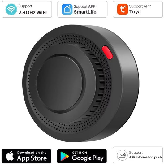 Detector de Humo Inteligente WiFi con Sensor Graffiti - Alarma Conectada Black - Image 2