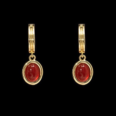 Aretes Retro Ojo de Gato Rojo Estilo Francés - Image 6