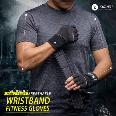 Guantes de Fitness para Hombre con Dedos Cortos