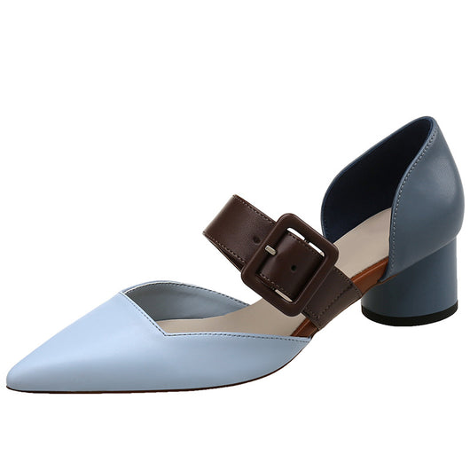 Zapatos Mary Jane de Tacón Alto con Hebilla Cuadrada y Bloques de Color - Image 7