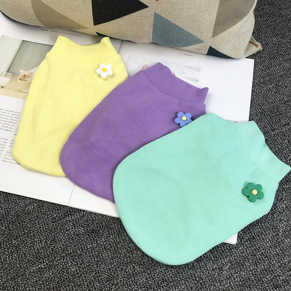 Playera de Algodón para Gato con Diseño de Flor Laga