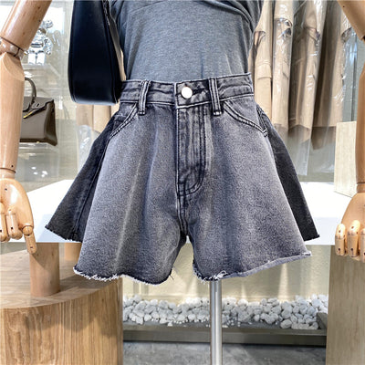 Shorts de Mezclilla Recta Cintura Alta Casual Sueltos para Estudiantes