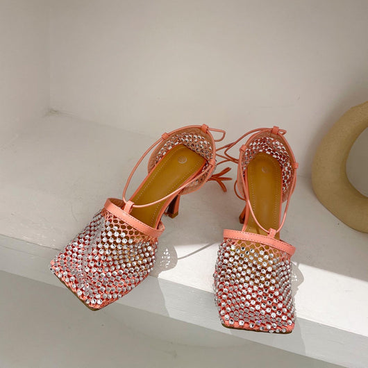 Sandalias Elegantes con Tira Cruzada y Tacón Alto Slim para Mujer - Image 4