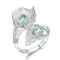 Adjustable Silver-Colored Natural Gems Ring Topaz Adjustable
