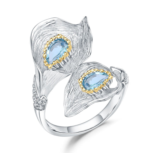 Anillo Ajustable de Plata con Gemas Naturales - Image 2