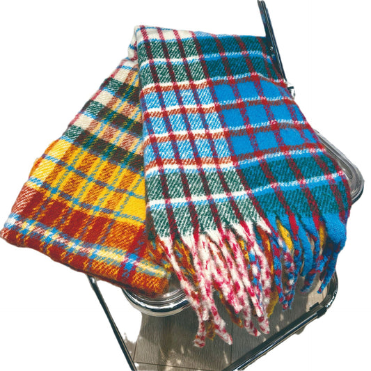 Bufanda Mohair Arcoíris Cuadros Invierno - Chal Cálido Versátil - Image 2