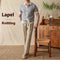 Suéter de Manga Corta con Jacquard Rayado y Costuras Decorativas para Hombre