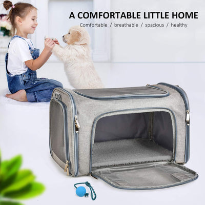 Transportín Suave Plegable para Gatos y Perros Pequeños hasta 7 kg - Gris - Image 7