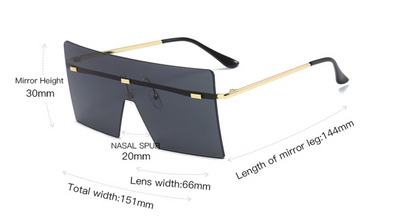 Gafas de Sol Cuadradas Oversized sin Marco - Estilo Vintage Lujo para Mujer - Image 8