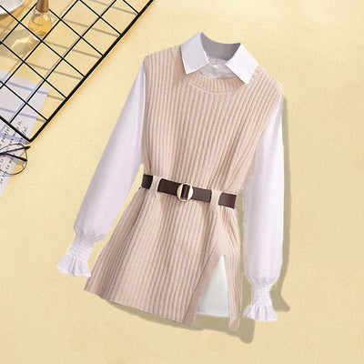 Conjunto de 3 Piezas: Chaleco Tejido, Camisa y Jeans para Mujer - Image 15