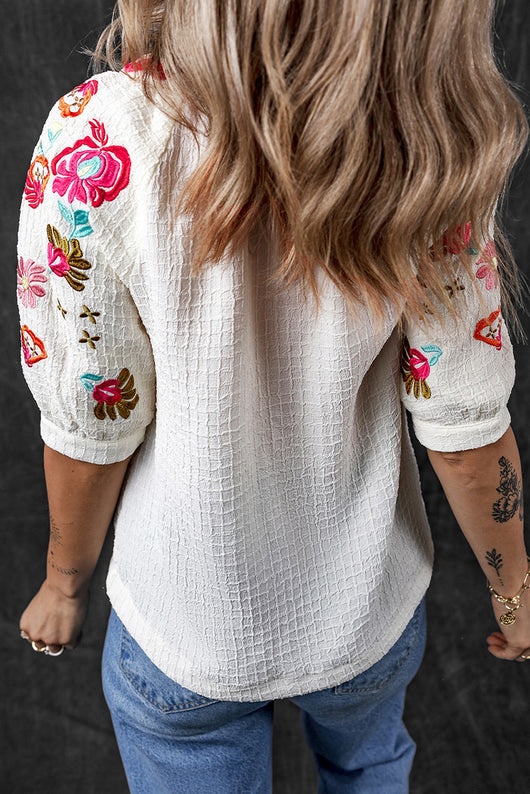Blusa Casual Bordada en Chifón Multicolor - Estilo Primavera para Mujer - Image 19