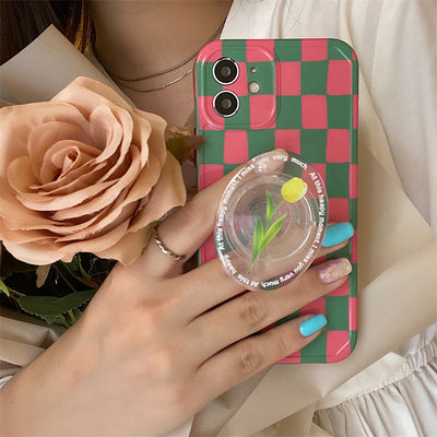 Funda Protectora para Celular Cuadriculada con Diseño de Tulipanes - Image 4