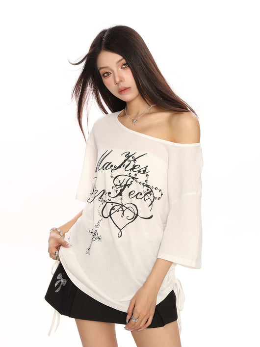 Blusa Suelta Hombros Descubiertos Manga Corta Casual - Image 14