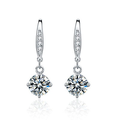Aretes Gancho Mujer Diseño Minimalista con Cuatro Garras - Image 6