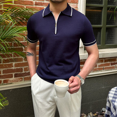 Camisa Casual de Punto con Solapa Transpirable para Hombre - Image 9