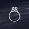 Sterling Plateado Ring Female Round Simulation Diamond 2g Plateado No5