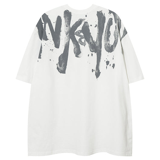 Camiseta Hombre Estilo Retro Americano con Estampado Graffiti - Image 7