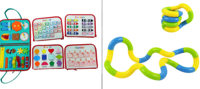 Tablero Educativo Sensorial con Actividades de Abotonado y Vestimenta para Bebés - Image 35
