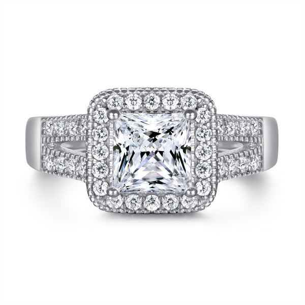 Anillo de Plata S925 con Circonita Brillante para Mujer