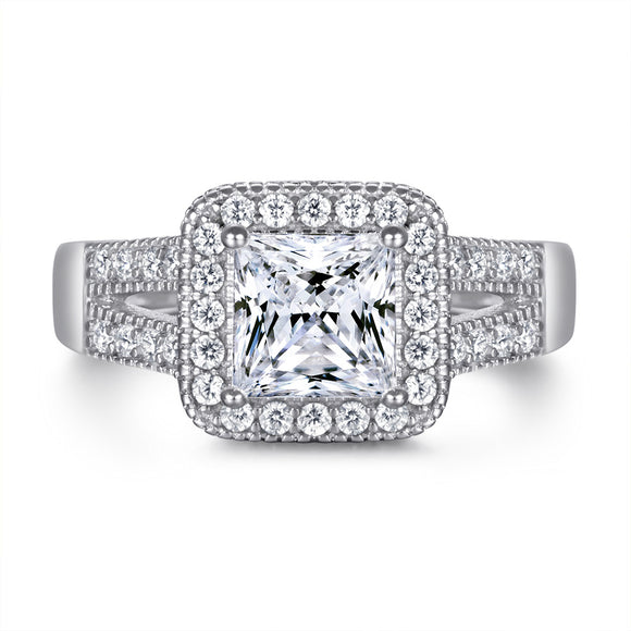 Anillo de Plata S925 con Circonita Brillante para Mujer