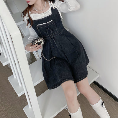 Vestido Denim con Detalles de Encaje para Mujer - Image 13