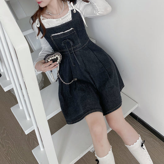 Vestido Denim con Detalles de Encaje para Mujer - Image 13