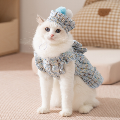 Vestido Elegante Tipo Chanel con Moño para Mascotas - Abrigo Cálido para Otoño e Invierno - Image 38