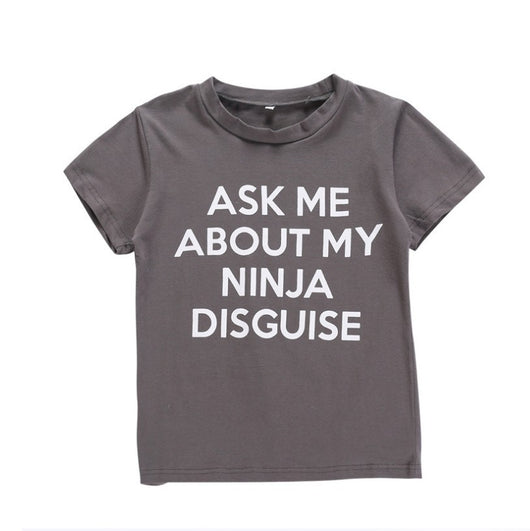 Playera Familiar a Juego - Papá e Hijo con Diseño de Letras y Caricaturas
