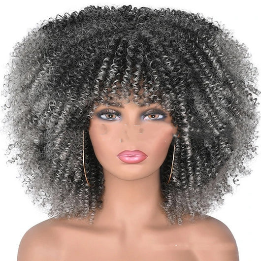 Peluca de Cabello Rizado Sintético con Malla Fina - Image 41