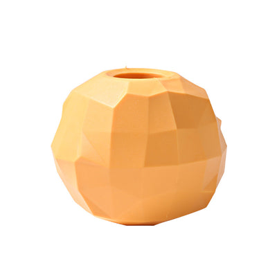 Lime green bell-shaped dog toy with a faceted, geometric surface for teeth cleaning. - Image 11