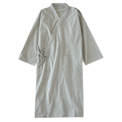 Bata de Dormir Hombre Algodón Tejido Largo Confort del Hogar - Image 16