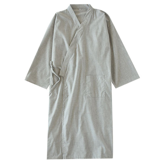 Bata de Dormir Hombre Algodón Tejido Largo Confort del Hogar - Image 16