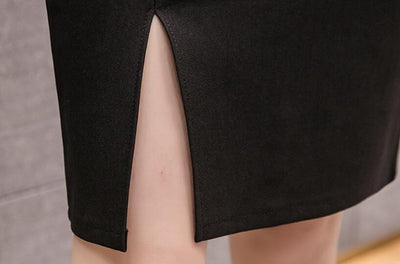 Falda Blazer Primavera con Abertura Lateral y Bolsillo Cadera Negro - Image 6