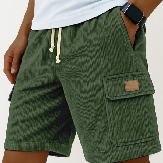 Shorts Corduroy con Bolsillos Laterales y Cordón 3D para Hombre