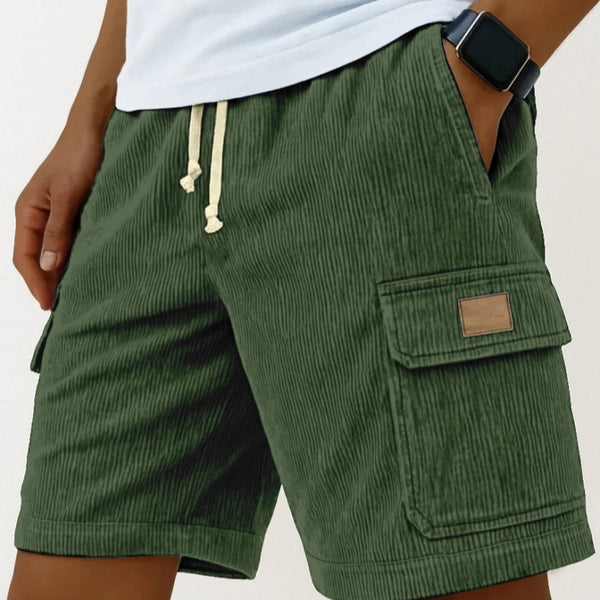 Shorts Corduroy con Bolsillos Laterales y Cordón 3D para Hombre