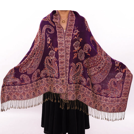 Poncho Bohemio Étnico Jacquard - Estilo Retro Nacional - Image 9