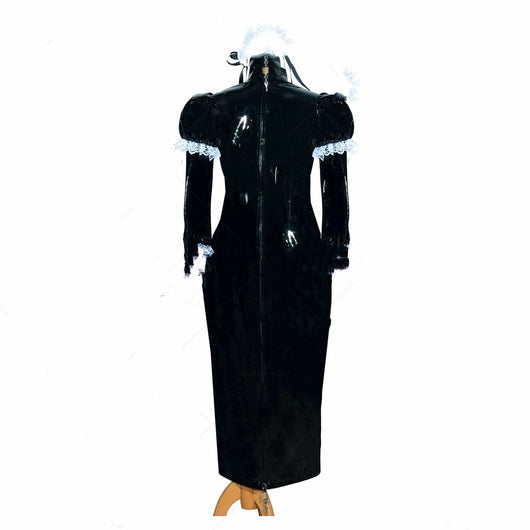 Vestido de Charol PVC Negro Elegante - Image 5