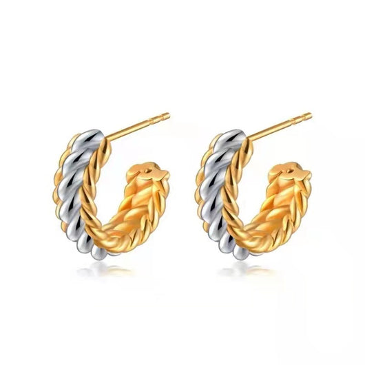 Aretes de Oro 18K Trenzados - Image 2