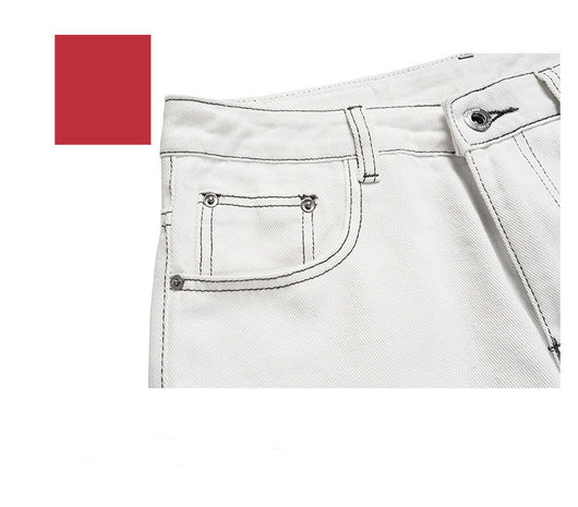 Pantalones Blancos con Costura Decorativa para Hombre y Mujer - Image 9