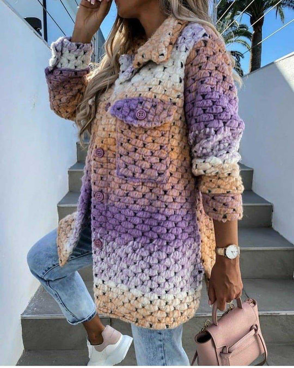 Abrigo de Lana Estampado para Mujer - Colección Otoño Invierno