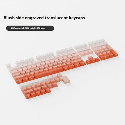Teclado Mecánico Transparente con Degradado de Rubor y Grabado Lateral - Image 7