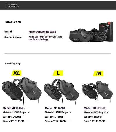 Bolsa Lateral Impermeable para Moto con Respaldo de Asiento - Image 6