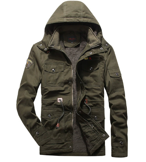 Chaqueta de Algodón Puro Lavado con Terciopelo Engrosado y Forro Removible - Image 6