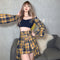 Conjunto Corto Estilo Retro Hot Girl - Traje de Moda