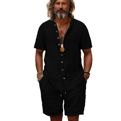Conjunto de Camisa y Shorts en Algodón-Lino: Comodidad y Estilo - Image 5